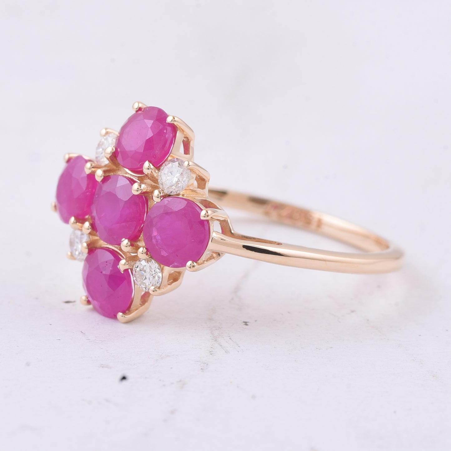 2.25 Ct Round Natural Ruby 14K Gold Ring