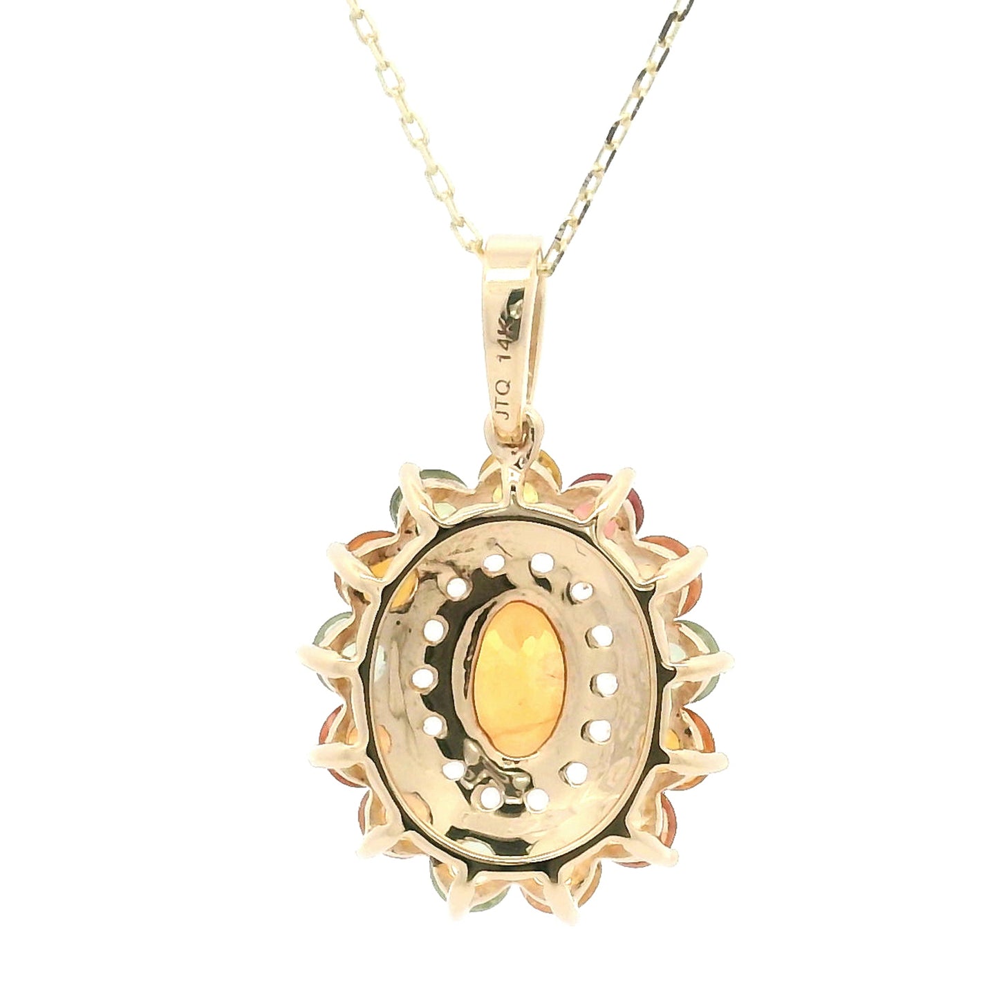 2.24 Ct Multi Sapphire 14K Gold Pendant