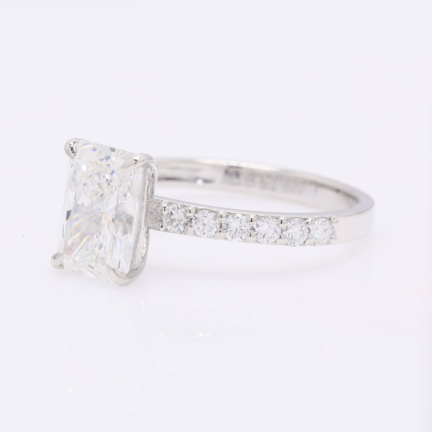 2.18 Ct Cut Cornere Rectangular Modifie Brilliant Lab Grown Diamond 950 Platinum Ring