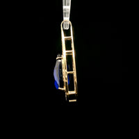 8.94 Ct Oval Mixed Cut Lab Grown Sapphire 14K Gold Pendant