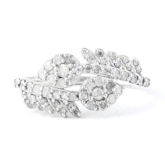 0.67 Ct Round Diamond 925 Sterling Silver Ring