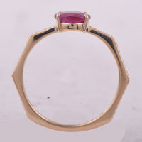 1.54 Ct Oval Mixed Cut Natural Ruby 14K Gold Ring