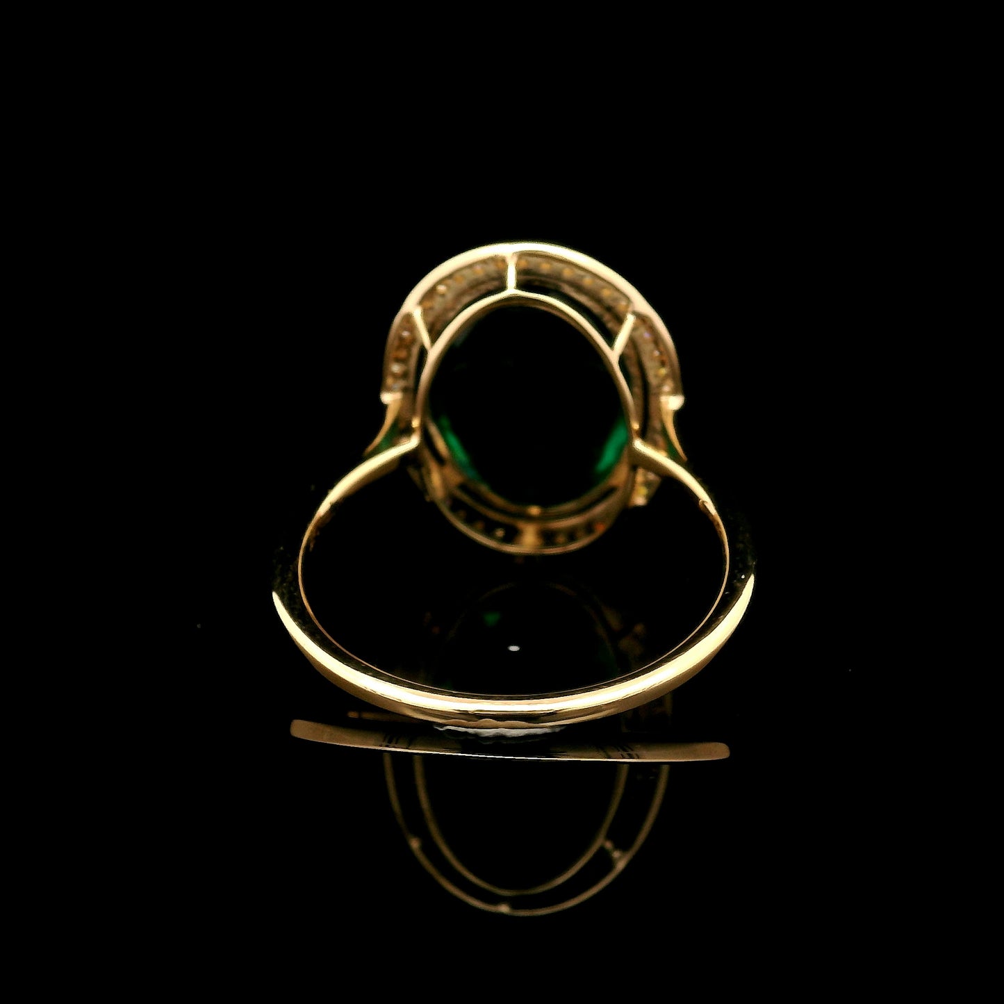 4.71 Ct Oval Mixed Cut Lab Grown Emerald 14K Gold Ring