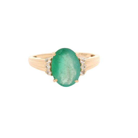 1.86 Ct Oval Emerald 14K Gold Ring