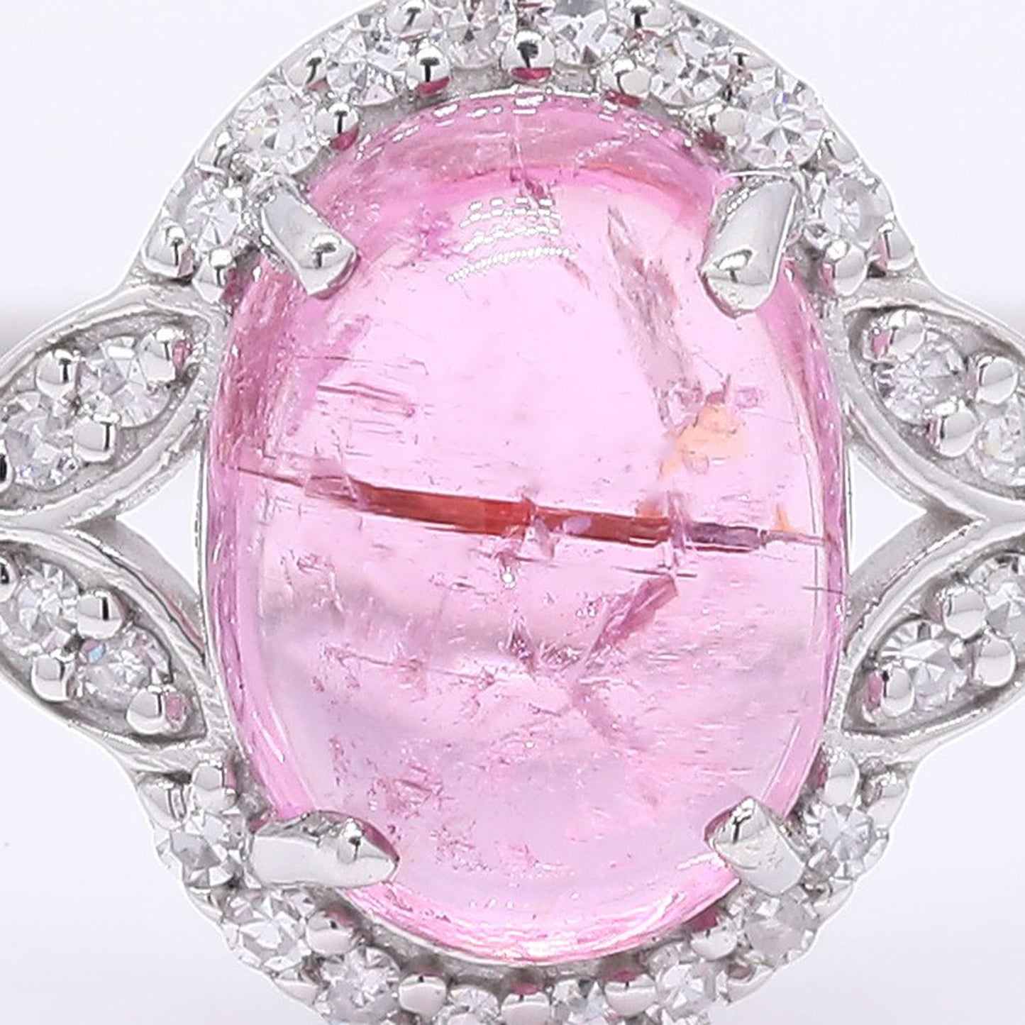 1.83 Ct Oval Cabochon Cut Natural Tourmaline 950 Platinum Ring