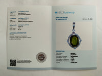 2.46 Ct Oval Mixed Cut Natural Green Sapphire 950 Platinum Pendant