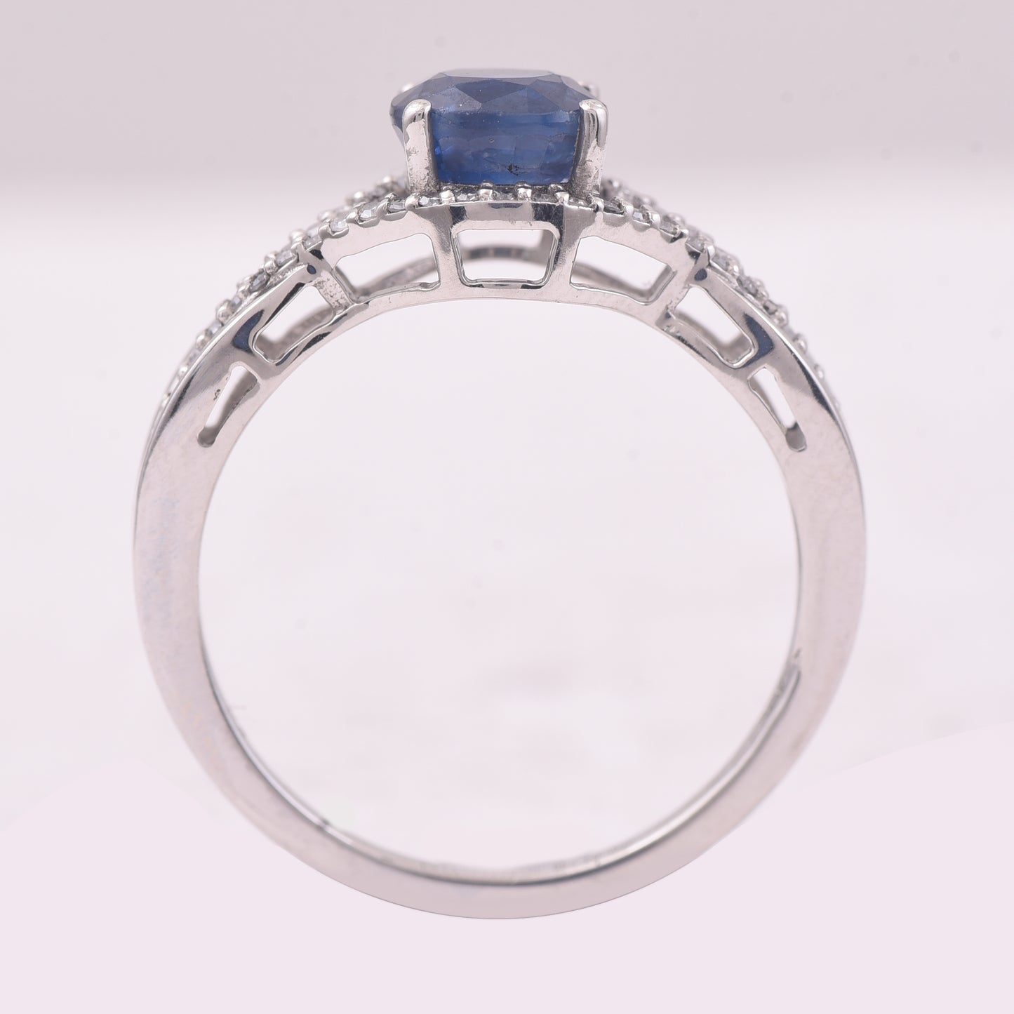 1.49 Ct Oval Mixed Cut Natural Sapphire 950 Platinum Ring