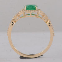 1.58 Ct Oval Emerald 9K Gold Ring