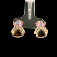 2.10 Ct Trillion Tourmaline 14K Gold Earrings