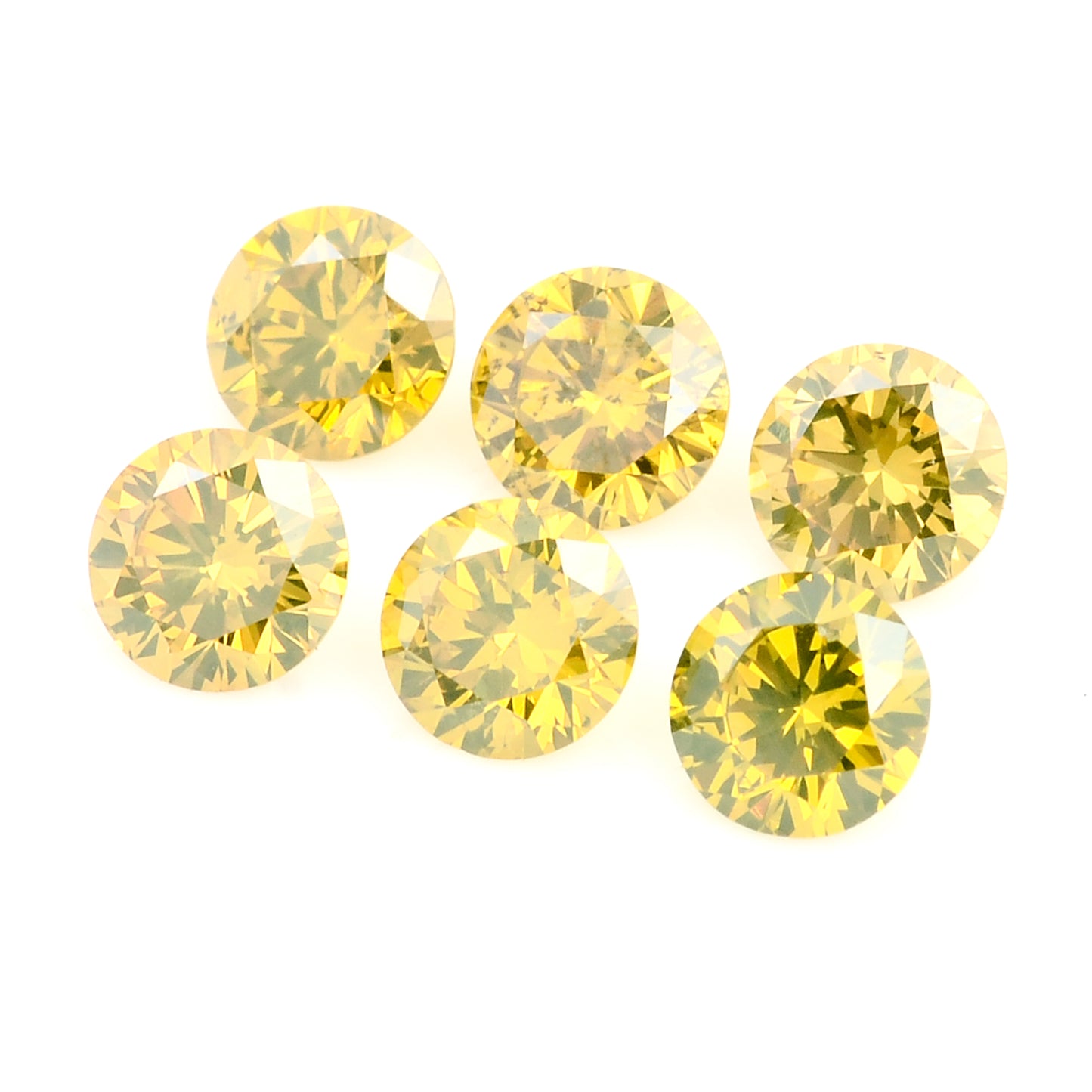 0.91 Yellow Diamond Round Loose Gemstone