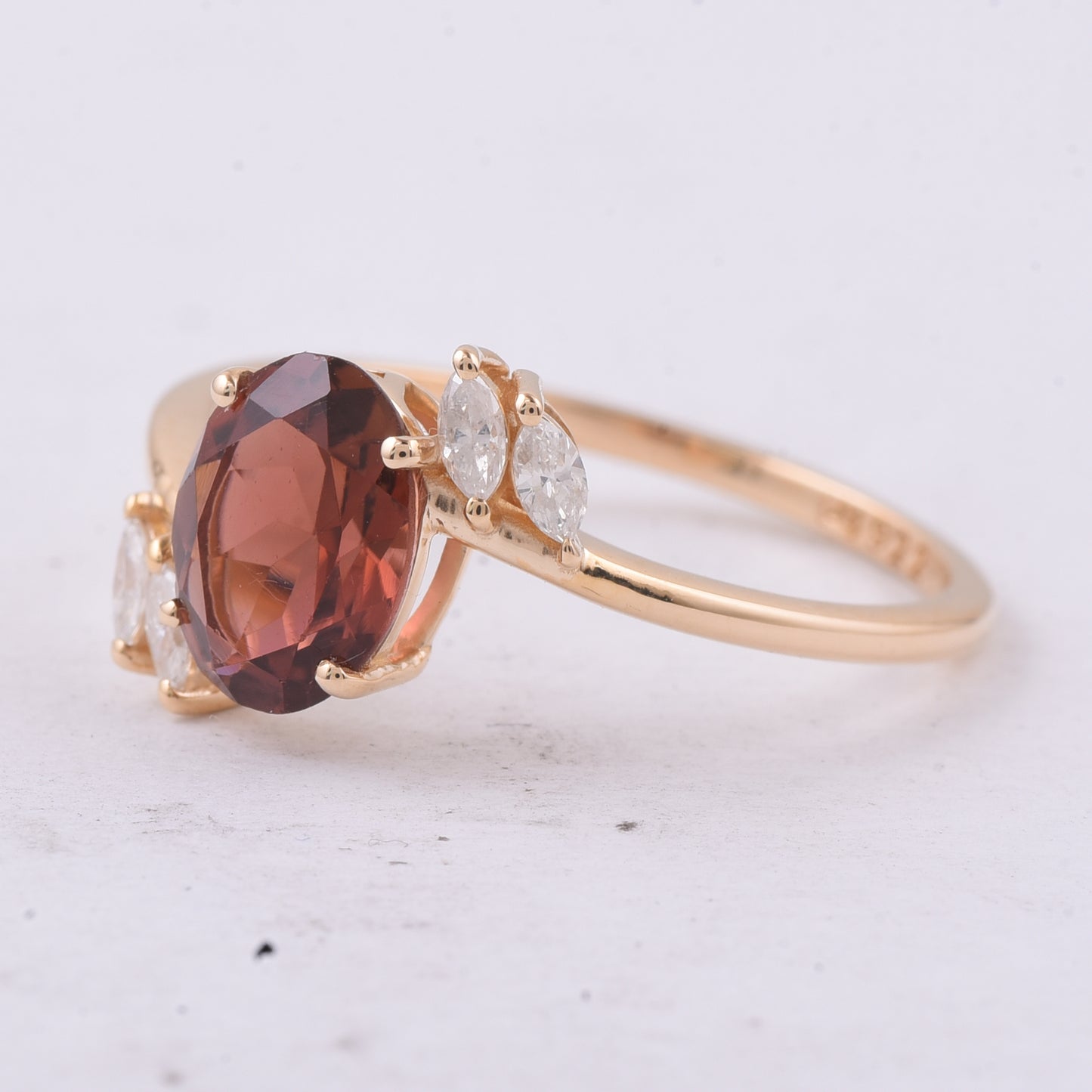 1.34 Ct Oval Natural Tourmaline 14K Gold Ring