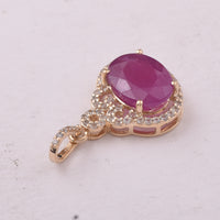 2.81 Ct Oval Ruby 9K Gold Pendant