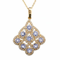 1.37 Ct Round Tanzanite 14K Gold Pendant
