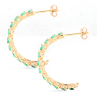 2.23 Ct Marquise Emerald 14K Gold Earrings