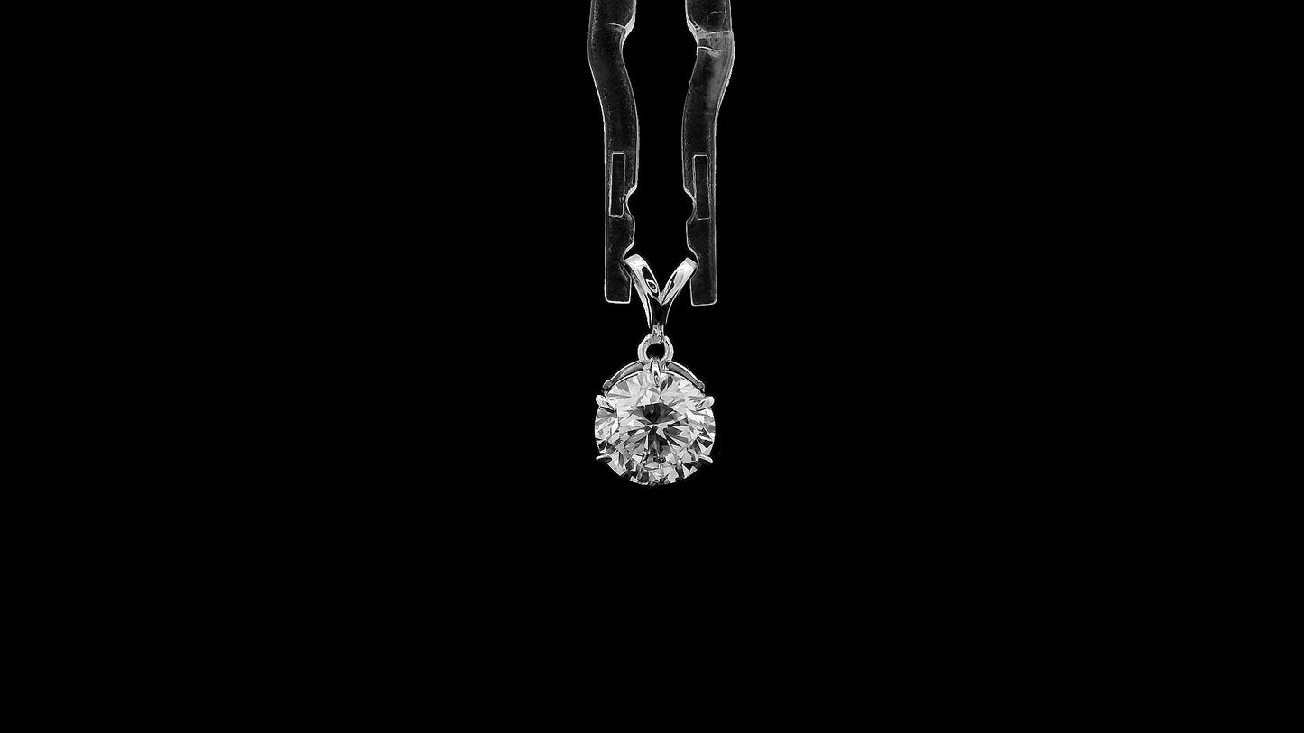 1.45 Ct Round Lab Grown Diamond 14K Gold Pendant