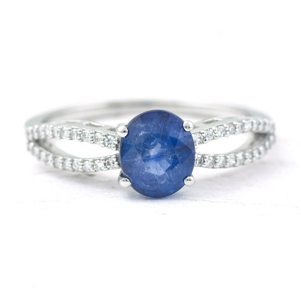 1.62 Ct Oval Mixed Cut Natural Sapphire 950 Platinum Ring