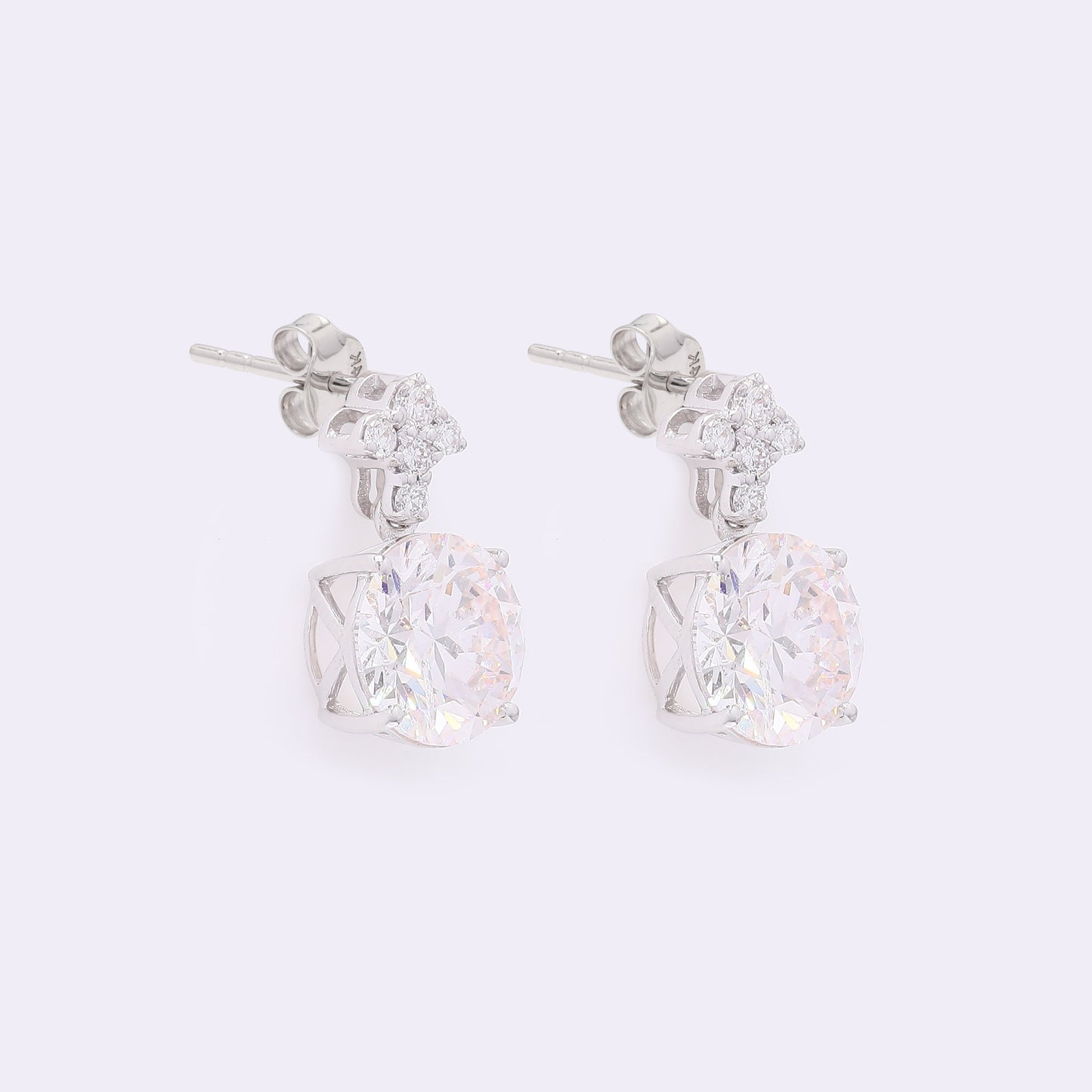 3.74 Carats Lab Grown Diamond 14K Gold Earrings