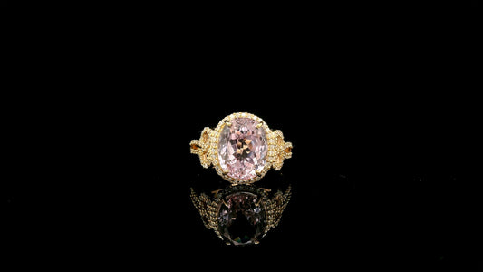 5.29 Ct Oval Kunzite 14K Gold Ring