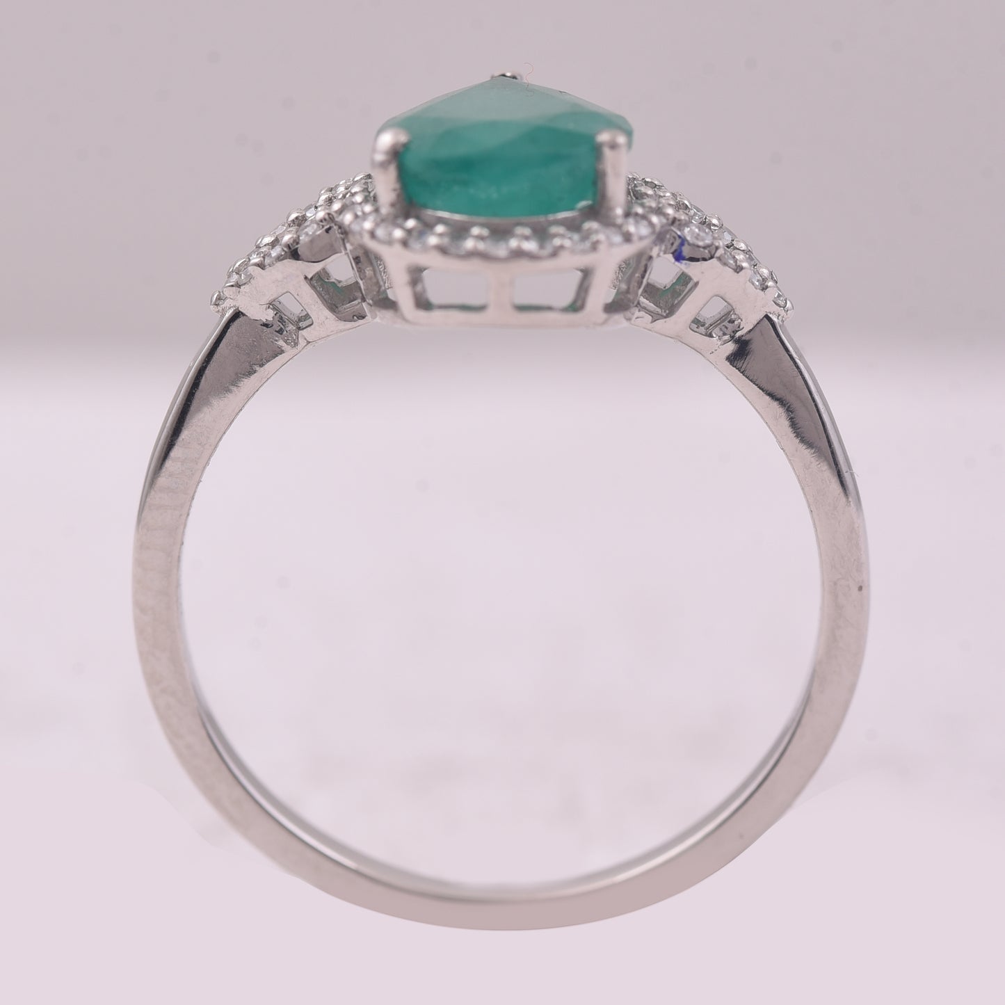 1.63 Ct Pear Mixed Cut Natural Emerald 950 Platinum Ring