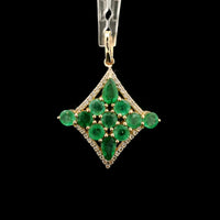 1.70 Ct Pear Emerald 14K Gold Pendant