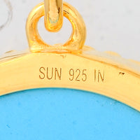 11.78 Ct Round Turquoise 925 Sterling Silver Pendant