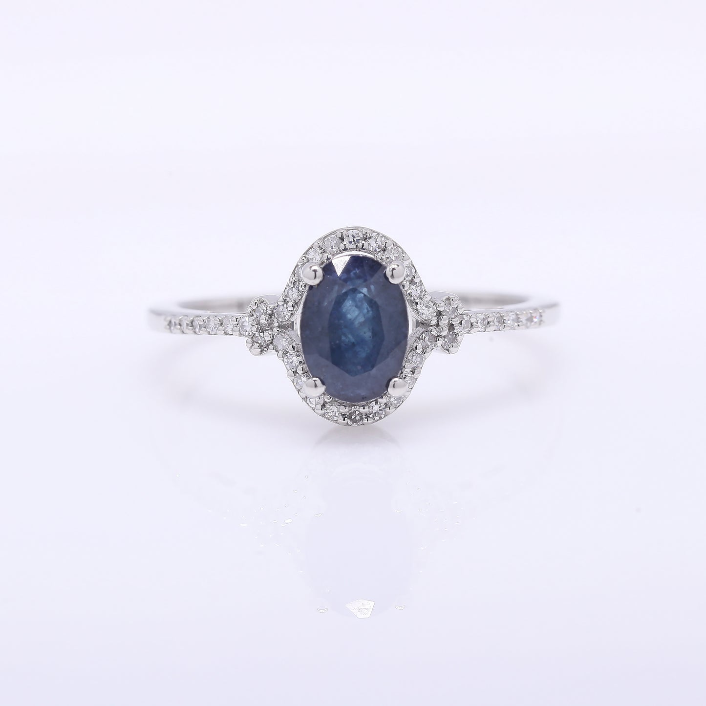 1.53 Ct Oval Mixed Cut Natural Sapphire 950 Platinum Ring