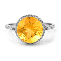2.34 Ct Round Mixed Cut Natural Fire Opal 950 Platinum Ring