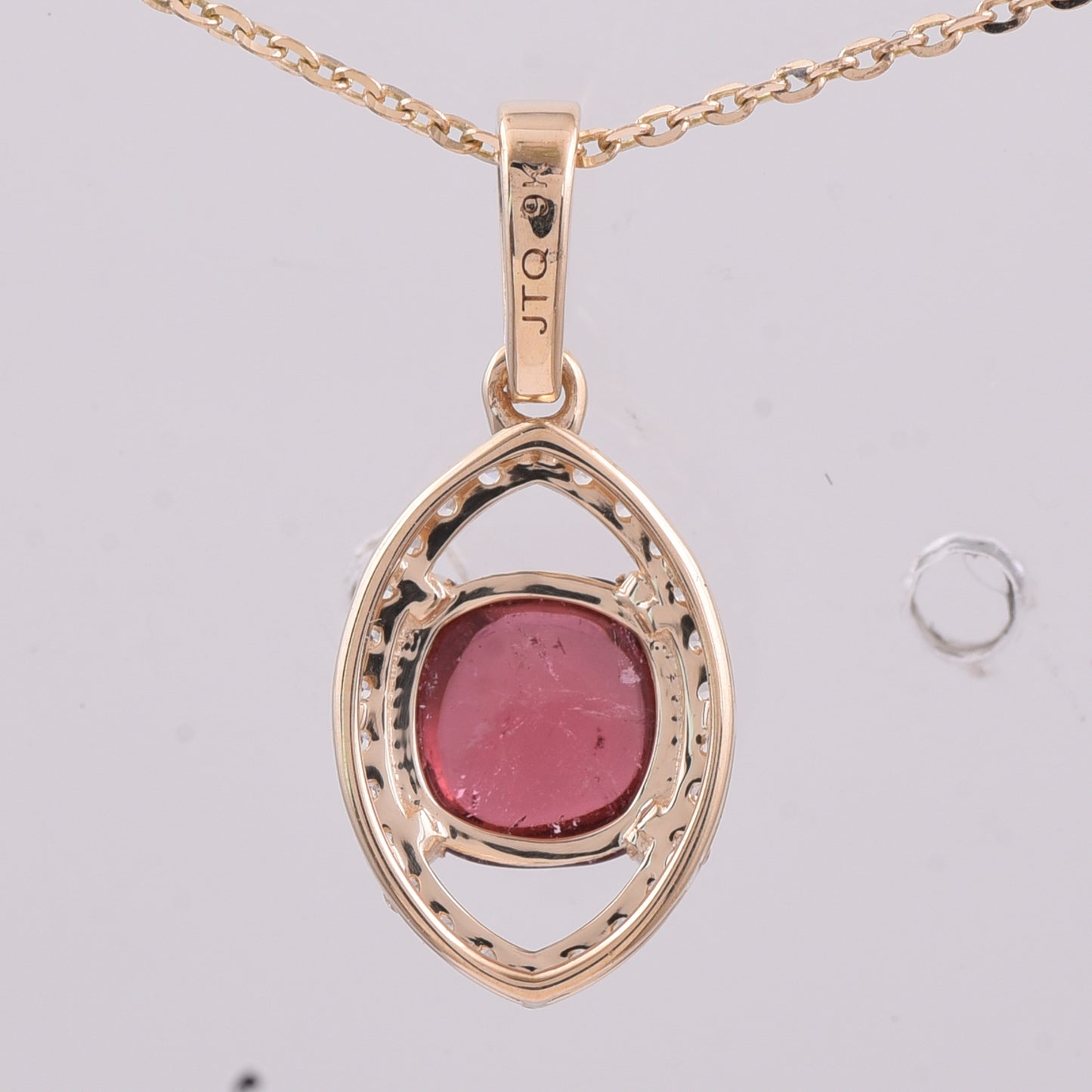 1.31 Ct Cushion Tourmaline 9K Gold Pendant