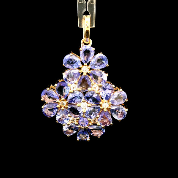 3.35 Ct Pear Tanzanite 14K Gold Pendant