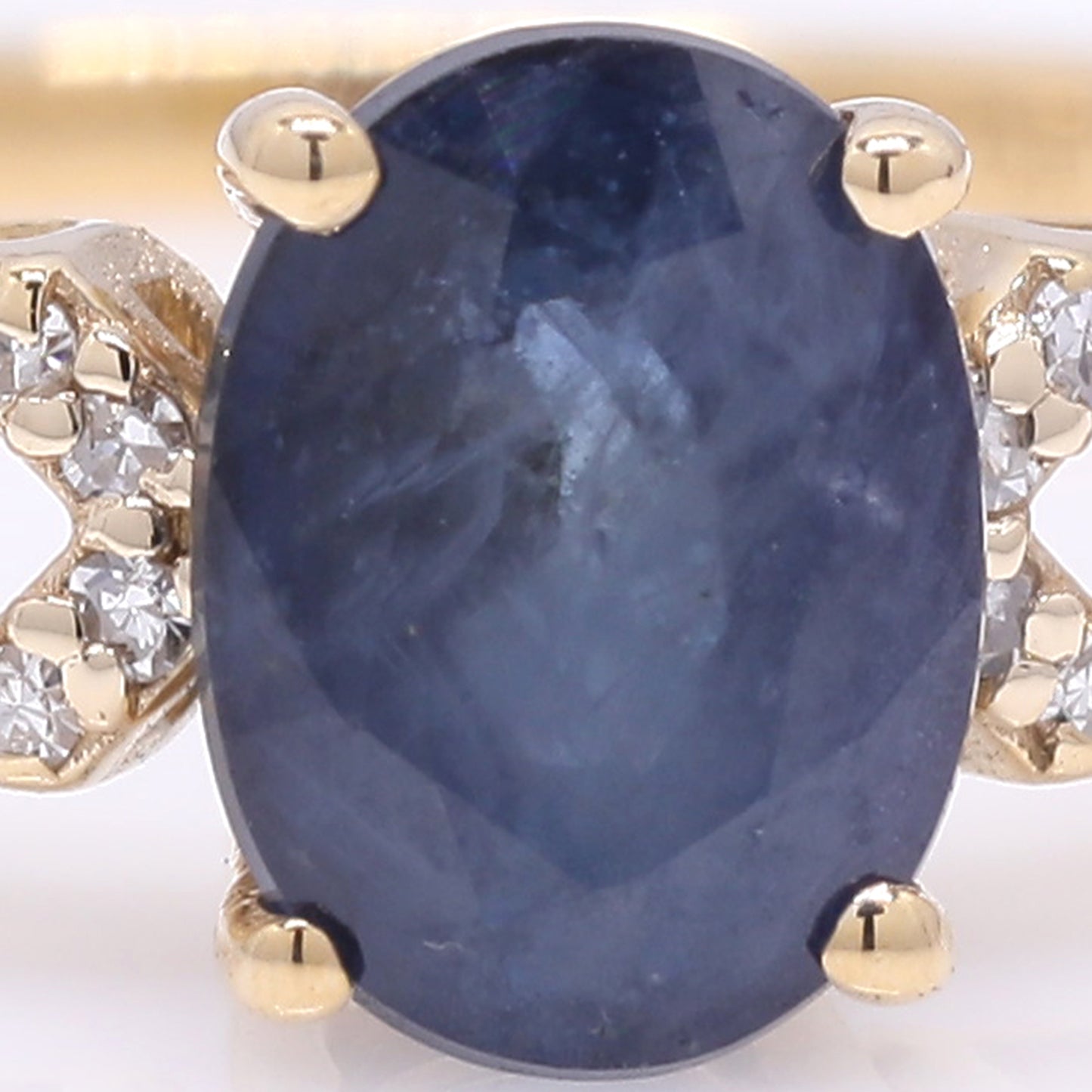 1.38 Ct Oval Mixed Cut Natural Sapphire 14K Gold Ring