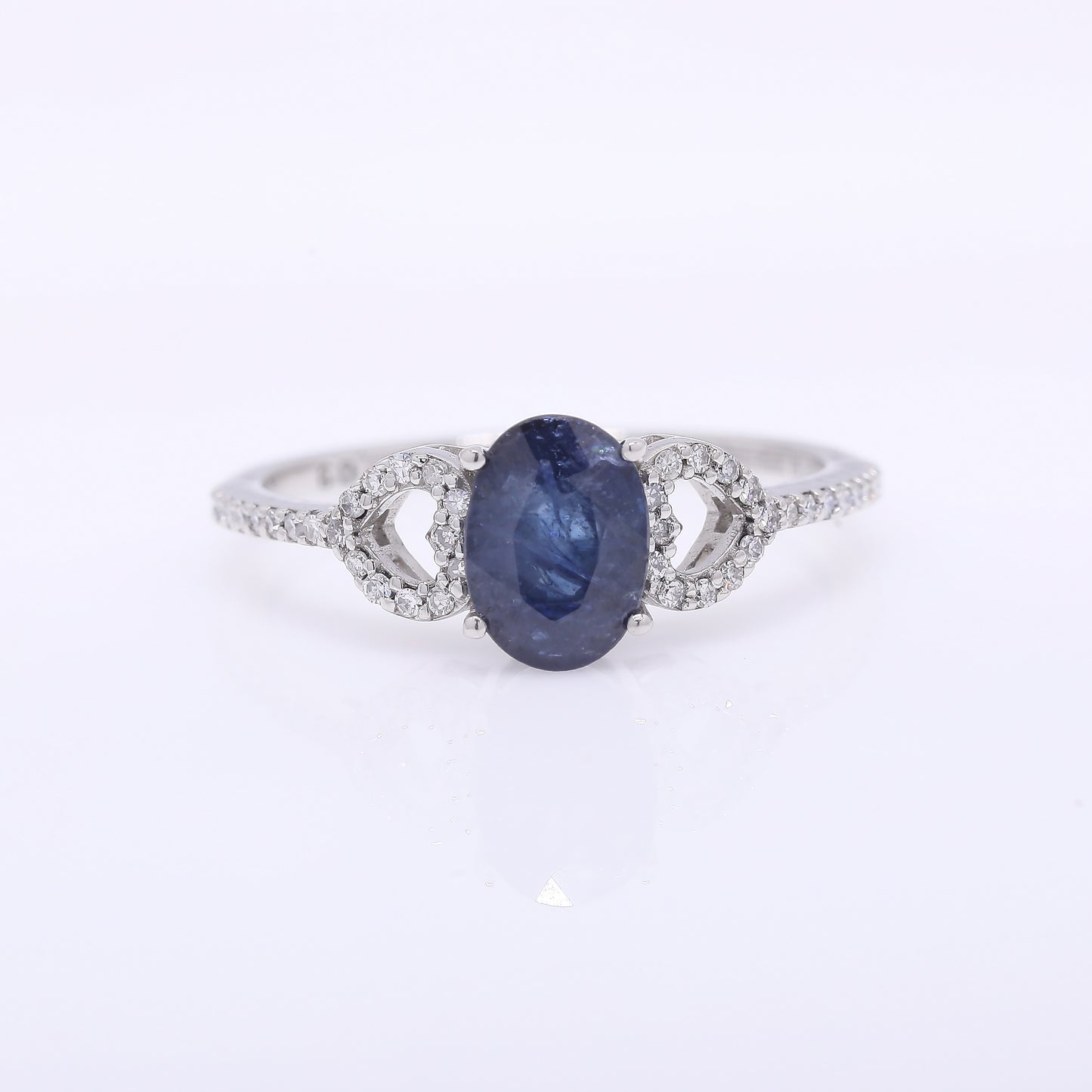 1.59 Ct Oval Mixed Cut Natural Sapphire 950 Platinum Ring