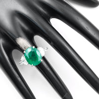 6.95 Ct Oval Emerald 950 Platinum Ring