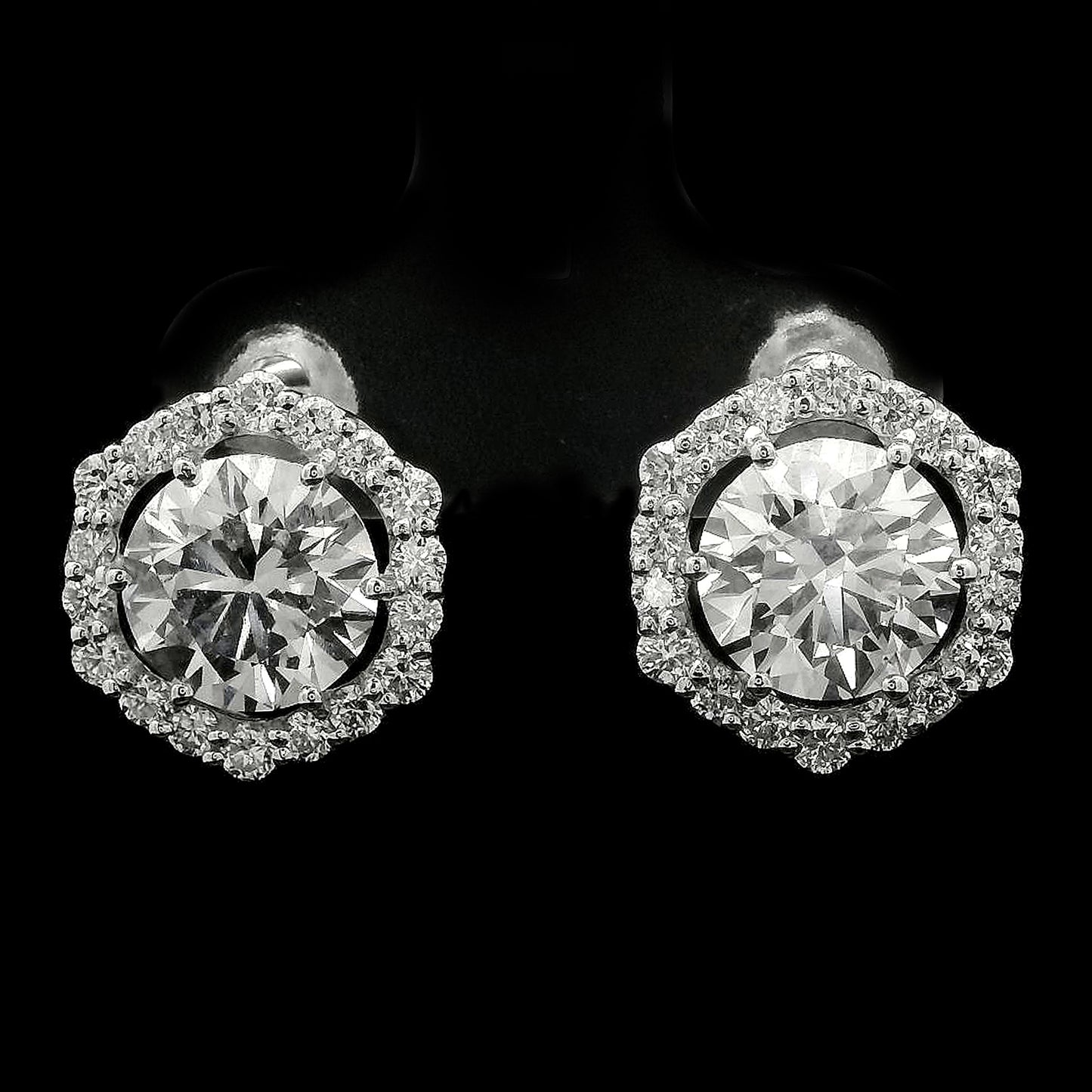 4.32 Carats Lab Grown Diamond 14K Gold Earrings