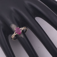 1.18 Ct Oval Mixed Cut Natural Ruby 14K Gold Ring