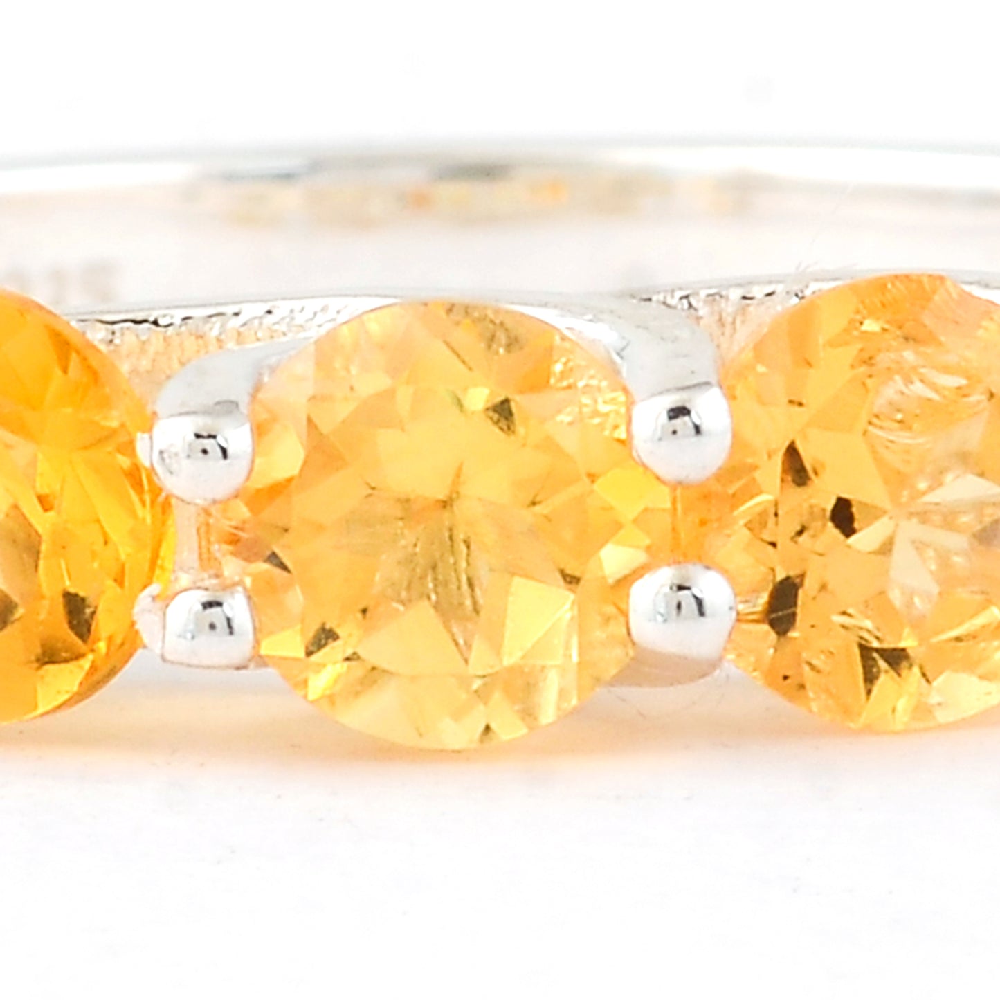 2.33 Ct Round Citrine, 925 Sterling Silver Ring