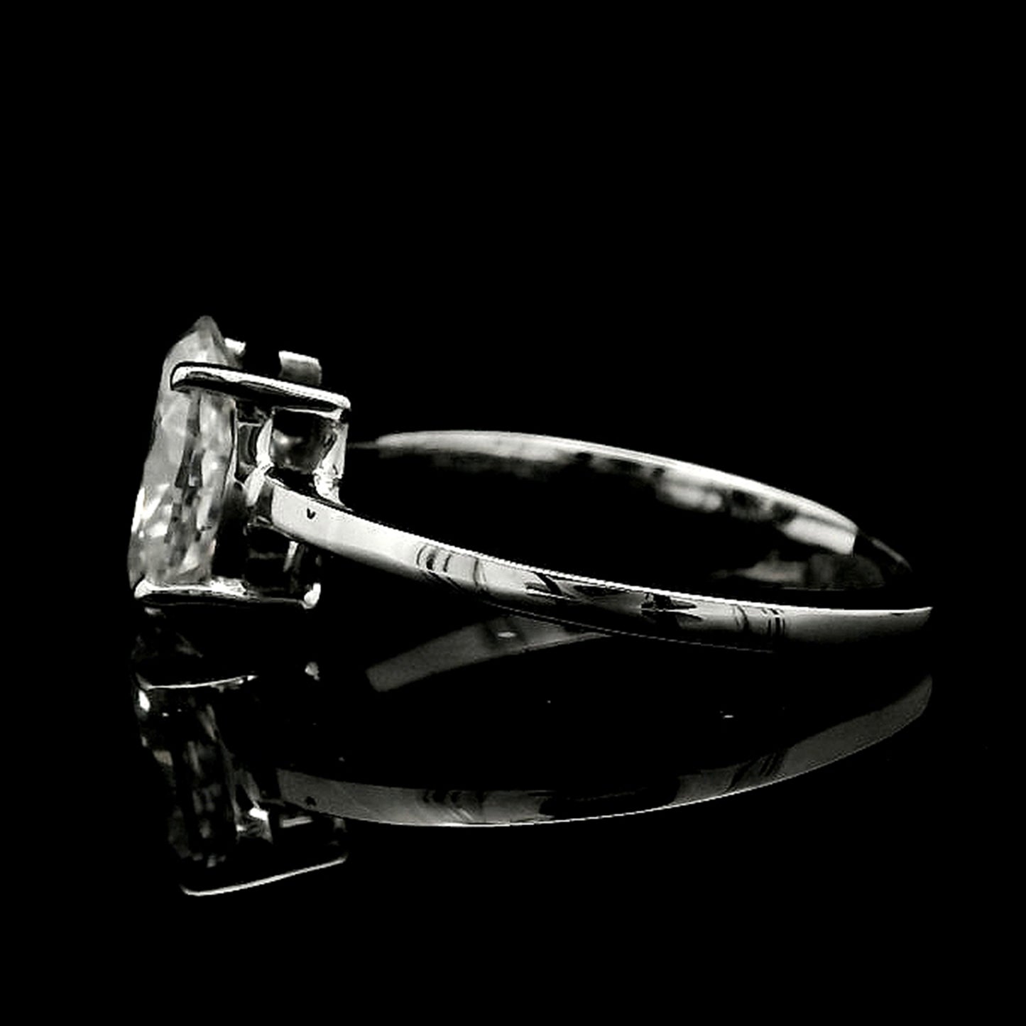 1.28 Ct Oval Moissanite 925 Sterling Silver Ring