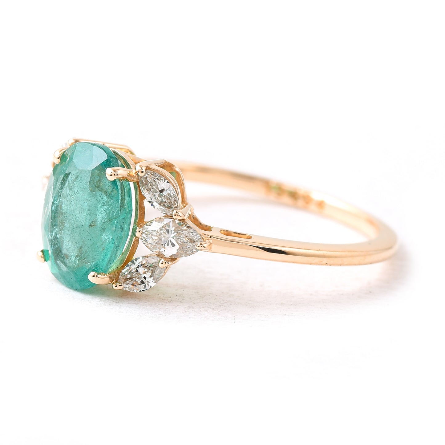 2.11 Ct Oval Emerald 14K Gold Ring