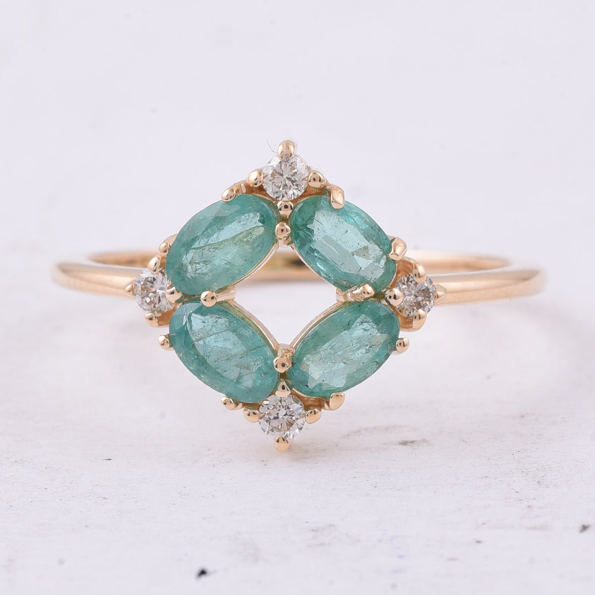 1.01 Ct Oval Natural Emerald 14K Gold Ring