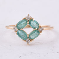 1.01 Ct Oval Natural Emerald 14K Gold Ring