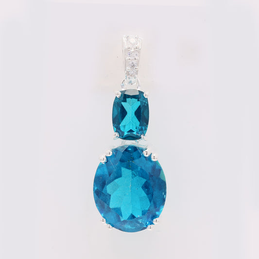 7.05 Ct Oval Paraiba Topaz 925 Silver Pendant