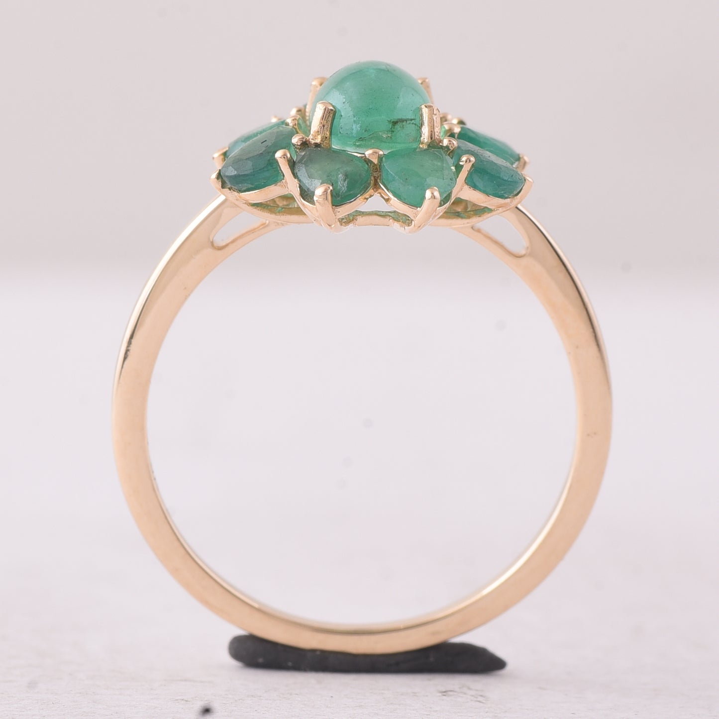 2.11 Ct Oval Emerald 9K Gold Ring