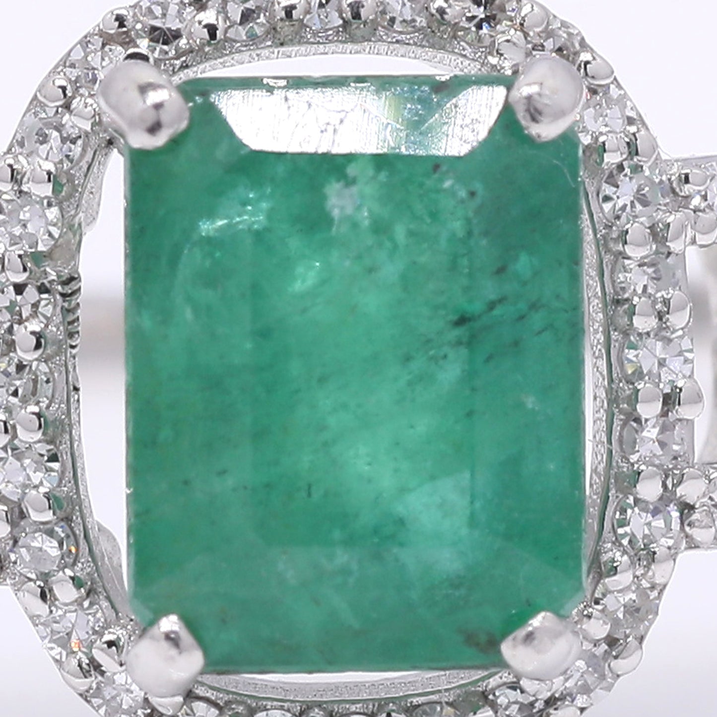 1.81 Ct Octagon Step Cut Natural Emerald 950 Platinum Ring