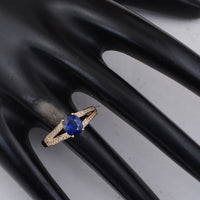 1.32 Ct Oval Sapphire 9K Gold Ring
