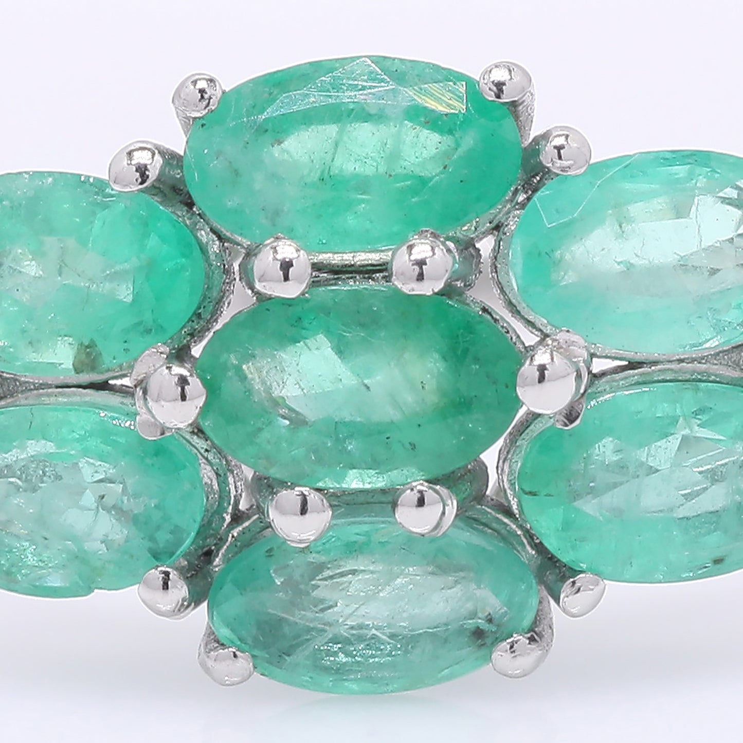 1.55 Ct Oval Mixed Cut Natural Emerald 950 Platinum Ring