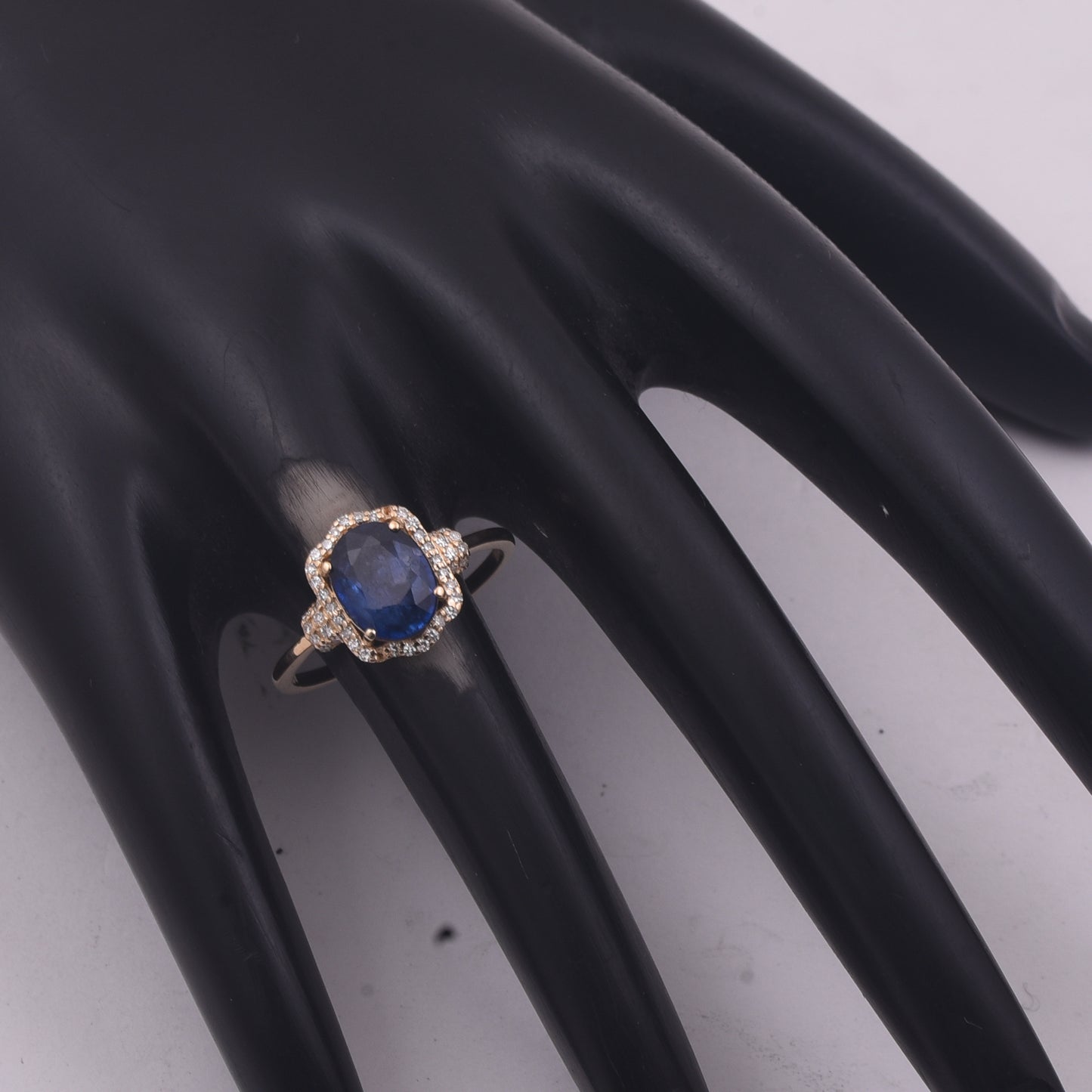 2.10 Ct Oval Mixed Cut Natural Sapphire 14K Gold Ring