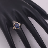 2.10 Ct Oval Mixed Cut Natural Sapphire 14K Gold Ring