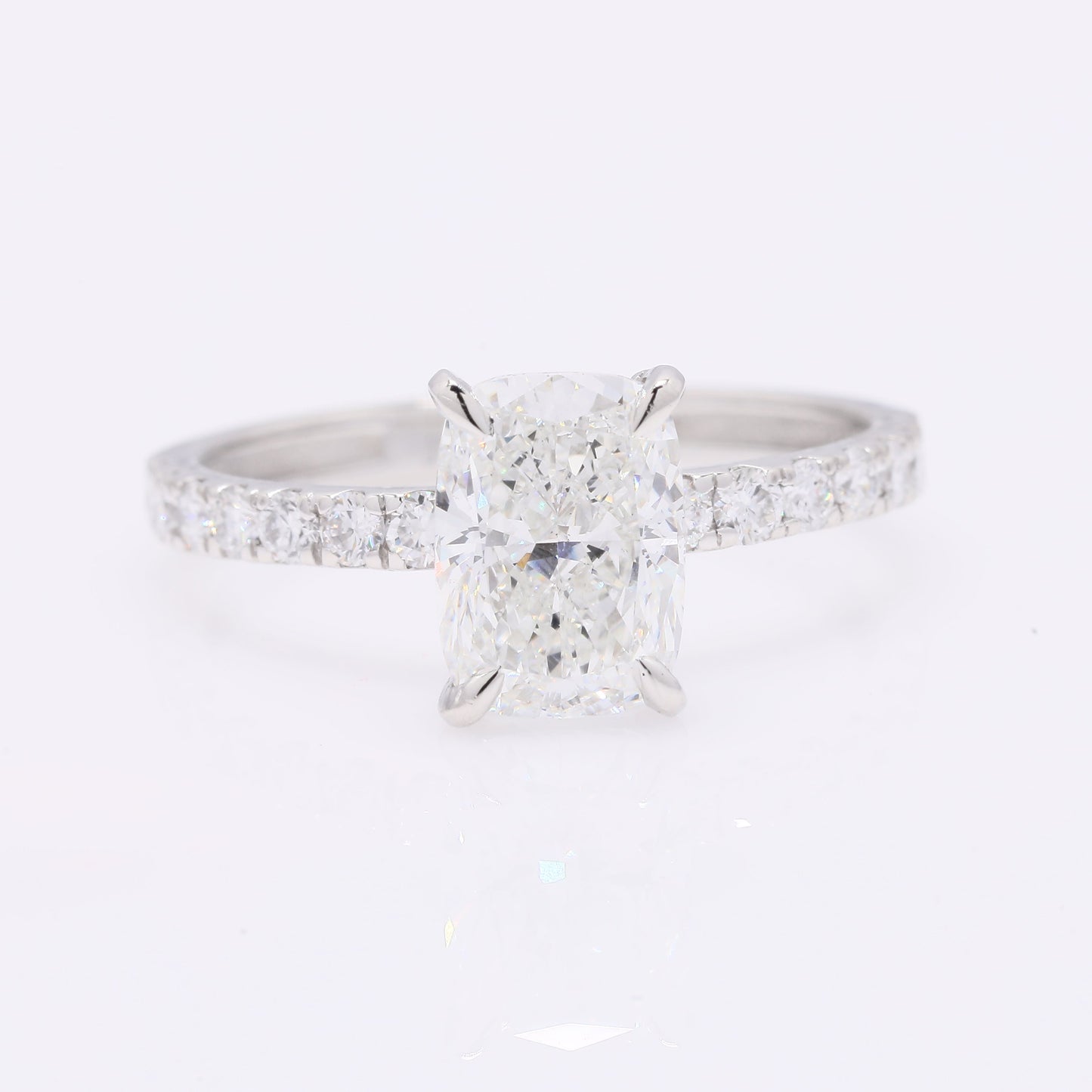 2.21 Ct Cushion Modified Brilliant Lab Grown Diamond 950 Platinum Ring