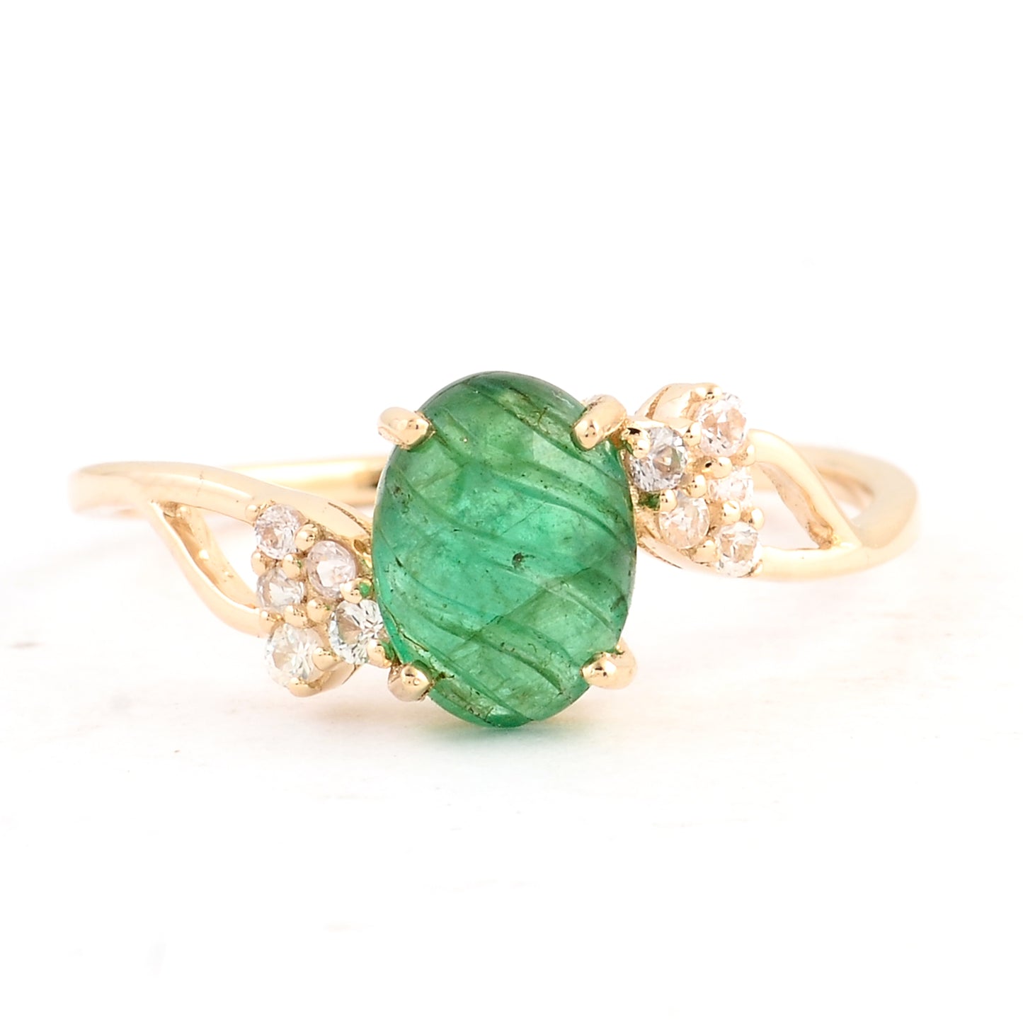 1.45 Ct Oval Emerald 14K Gold Ring