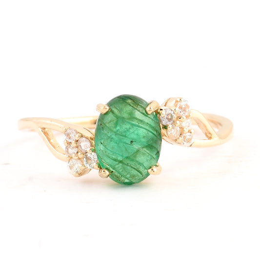 1.45 Ct Oval Emerald 14K Gold Ring