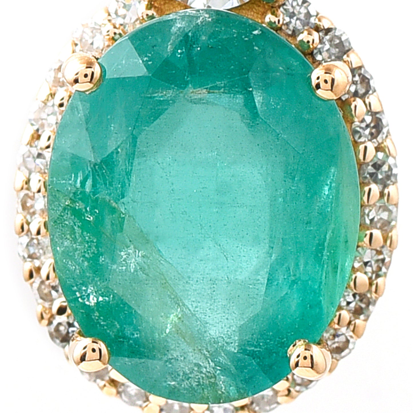 2.08 Ct Oval Emerald 14K Gold Pendant